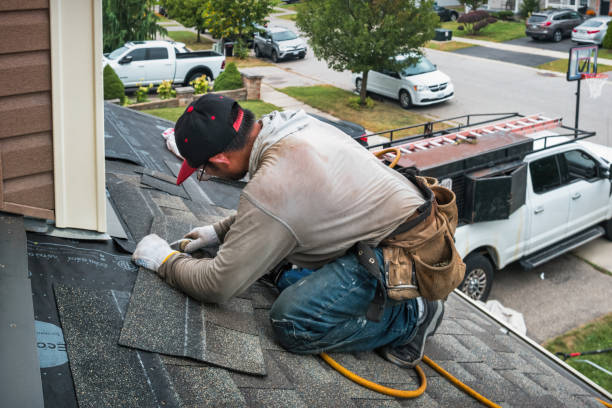 Professional Roofing technician working in Neshanic Station, NJ
